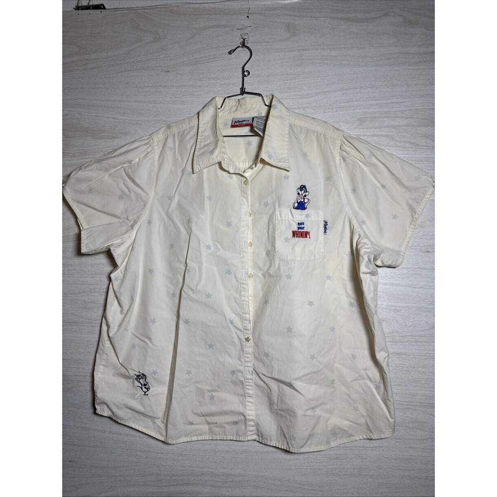 Vintage 1990 Hallmark Maxine's  Plus Sz Star Pattern &  Buttons Embroidered 3X